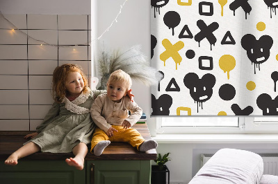 Rolgordijn verduisterend Zwarte en gele patronen