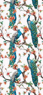 Rolgordijn voor het raam Pauw op een tak