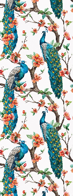 Rolgordijn voor het raam Pauw op een tak