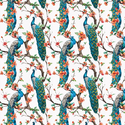 Rolgordijn voor het raam Pauw op een tak