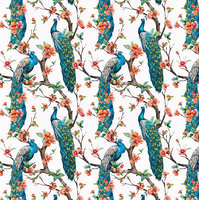 Rolgordijn voor het raam Pauw op een tak