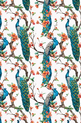 Rolgordijn voor het raam Pauw op een tak