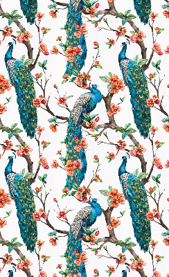 Rolgordijn voor het raam Pauw op een tak