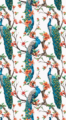 Rolgordijn voor het raam Pauw op een tak