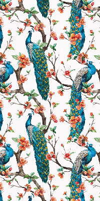 Rolgordijn voor het raam Pauw op een tak