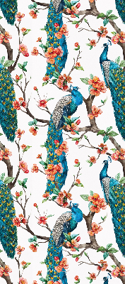 Rolgordijn voor het raam Pauw op een tak