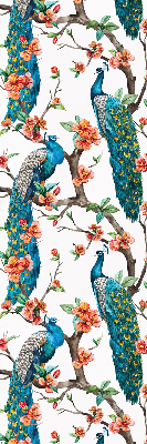 Rolgordijn voor het raam Pauw op een tak