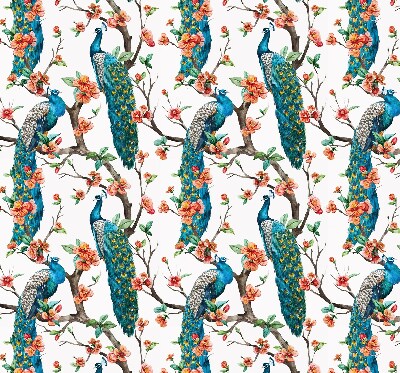 Rolgordijn voor het raam Pauw op een tak