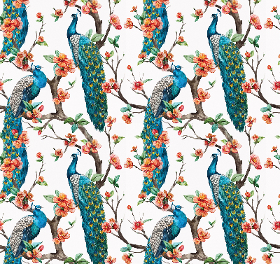 Rolgordijn voor het raam Pauw op een tak