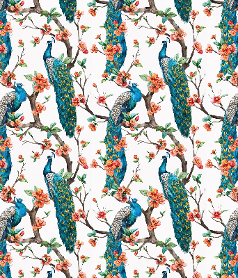 Rolgordijn voor het raam Pauw op een tak