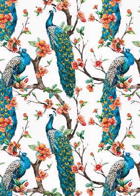 Rolgordijn voor het raam Pauw op een tak