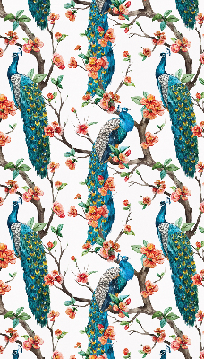 Rolgordijn voor het raam Pauw op een tak