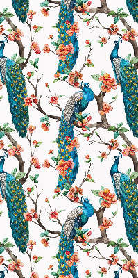 Rolgordijn voor het raam Pauw op een tak