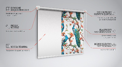 Rolgordijn voor het raam Pauw op een tak