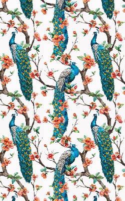 Rolgordijn voor het raam Pauw op een tak