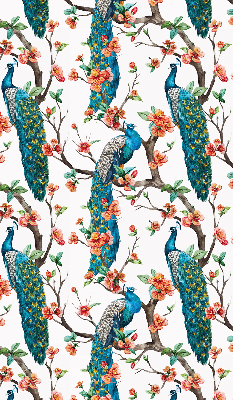 Rolgordijn voor het raam Pauw op een tak