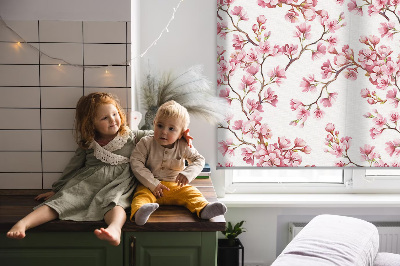 Rolgordijn voor het raam Roze lelie