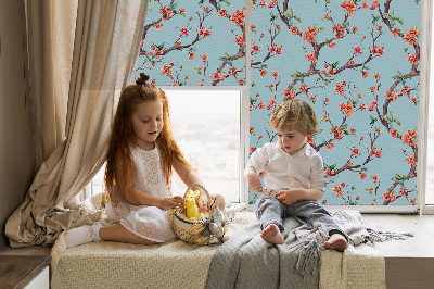 Rolgordijn voor het raam Bloemknoppen van bomen