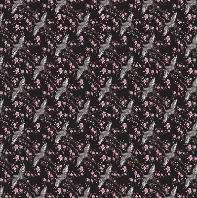 Rolgordijn voor het raam Reigers en bloemen