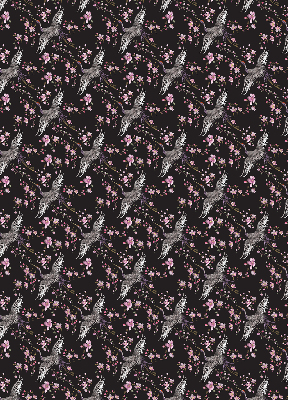 Rolgordijn voor het raam Reigers en bloemen