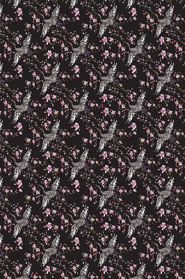 Rolgordijn voor het raam Reigers en bloemen