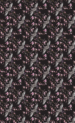 Rolgordijn voor het raam Reigers en bloemen