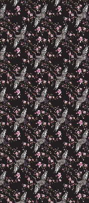 Rolgordijn voor het raam Reigers en bloemen