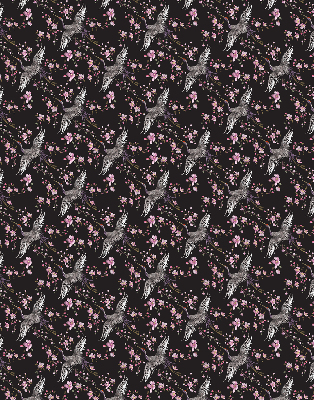 Rolgordijn voor het raam Reigers en bloemen