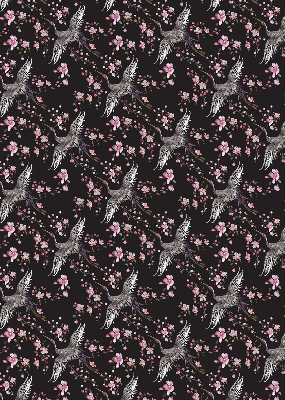 Rolgordijn voor het raam Reigers en bloemen