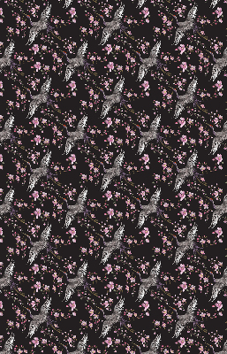 Rolgordijn voor het raam Reigers en bloemen