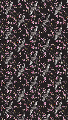 Rolgordijn voor het raam Reigers en bloemen