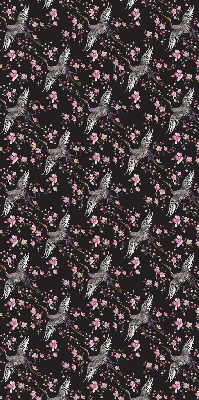 Rolgordijn voor het raam Reigers en bloemen