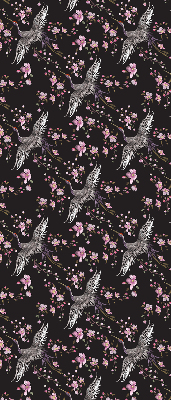 Rolgordijn voor het raam Reigers en bloemen