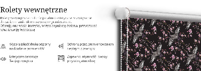 Rolgordijn voor het raam Reigers en bloemen