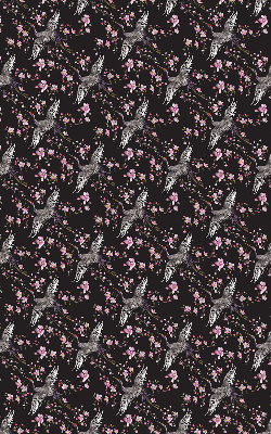 Rolgordijn voor het raam Reigers en bloemen