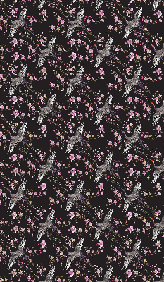 Rolgordijn voor het raam Reigers en bloemen