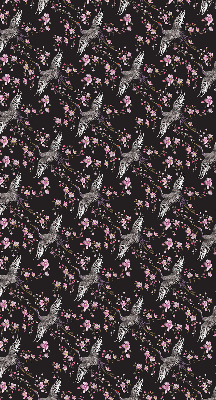 Rolgordijn voor het raam Reigers en bloemen