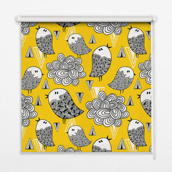 Rolgordijn voor het raam Vogels