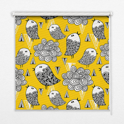 Rolgordijn voor het raam Vogels