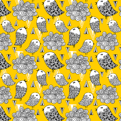 Rolgordijn voor het raam Vogels