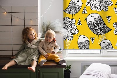 Rolgordijn voor het raam Vogels