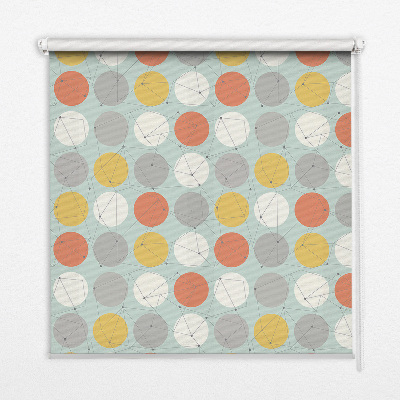 Rolgordijn verduisterend Punten verbonden door lijnen op cirkels