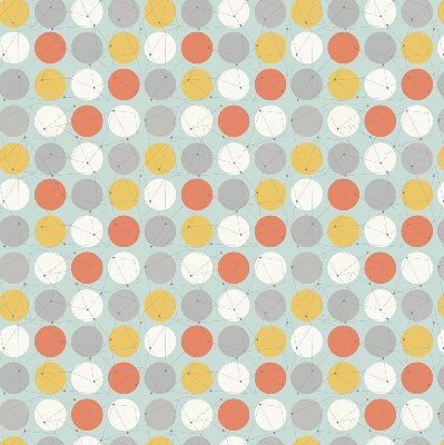 Rolgordijn verduisterend Punten verbonden door lijnen op cirkels