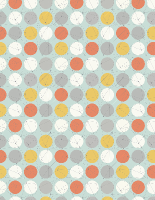 Rolgordijn verduisterend Punten verbonden door lijnen op cirkels