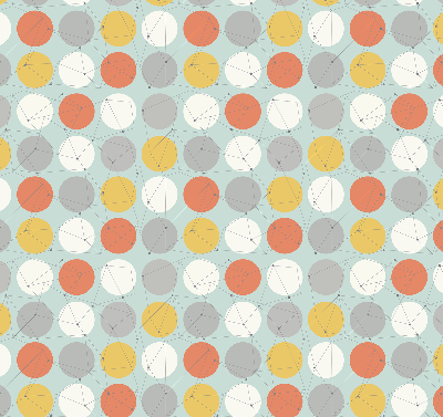 Rolgordijn verduisterend Punten verbonden door lijnen op cirkels