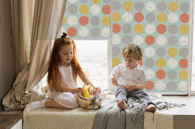 Rolgordijn verduisterend Punten verbonden door lijnen op cirkels