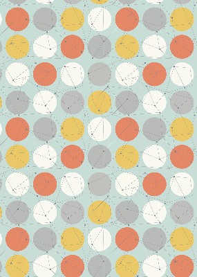 Rolgordijn verduisterend Punten verbonden door lijnen op cirkels