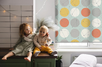 Rolgordijn verduisterend Punten verbonden door lijnen op cirkels