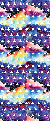 Rolgordijn voor het raam Witte driehoeken op een gekleurde achtergrond