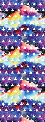 Rolgordijn voor het raam Witte driehoeken op een gekleurde achtergrond